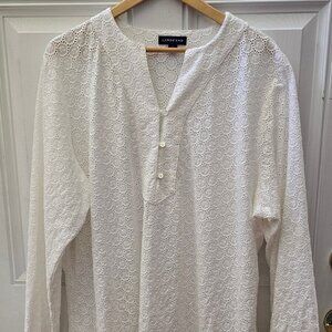Land's End 3x 24w-26w eyelet blouse tunic EUC